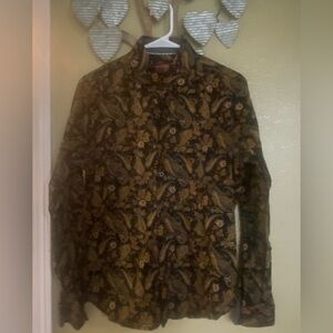 Consequence Men's Paisley Pattern button up shirt size Small